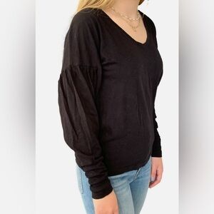 NWT Sundry long puff sleeve black top size 2 medium